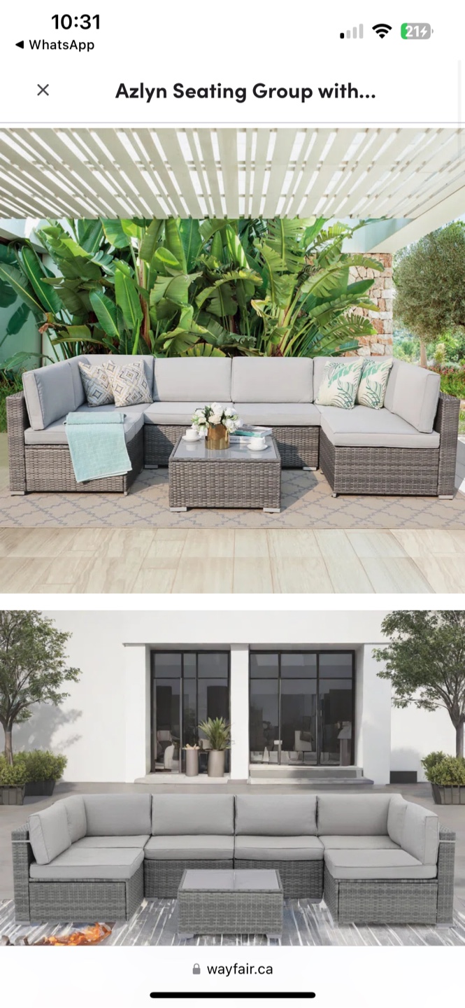 Wayfair - Azlyn Seating Group with Cushions 7 pieces