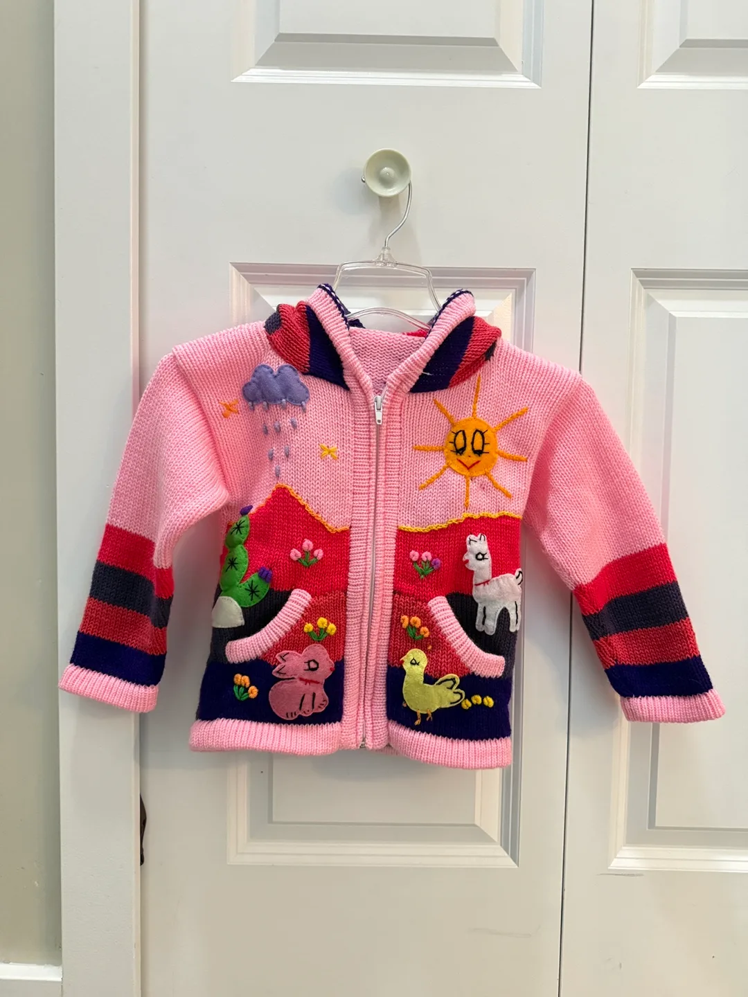 Brand New Handmade Alpaca Wool Children's Zip-Up Sweater thumbnail