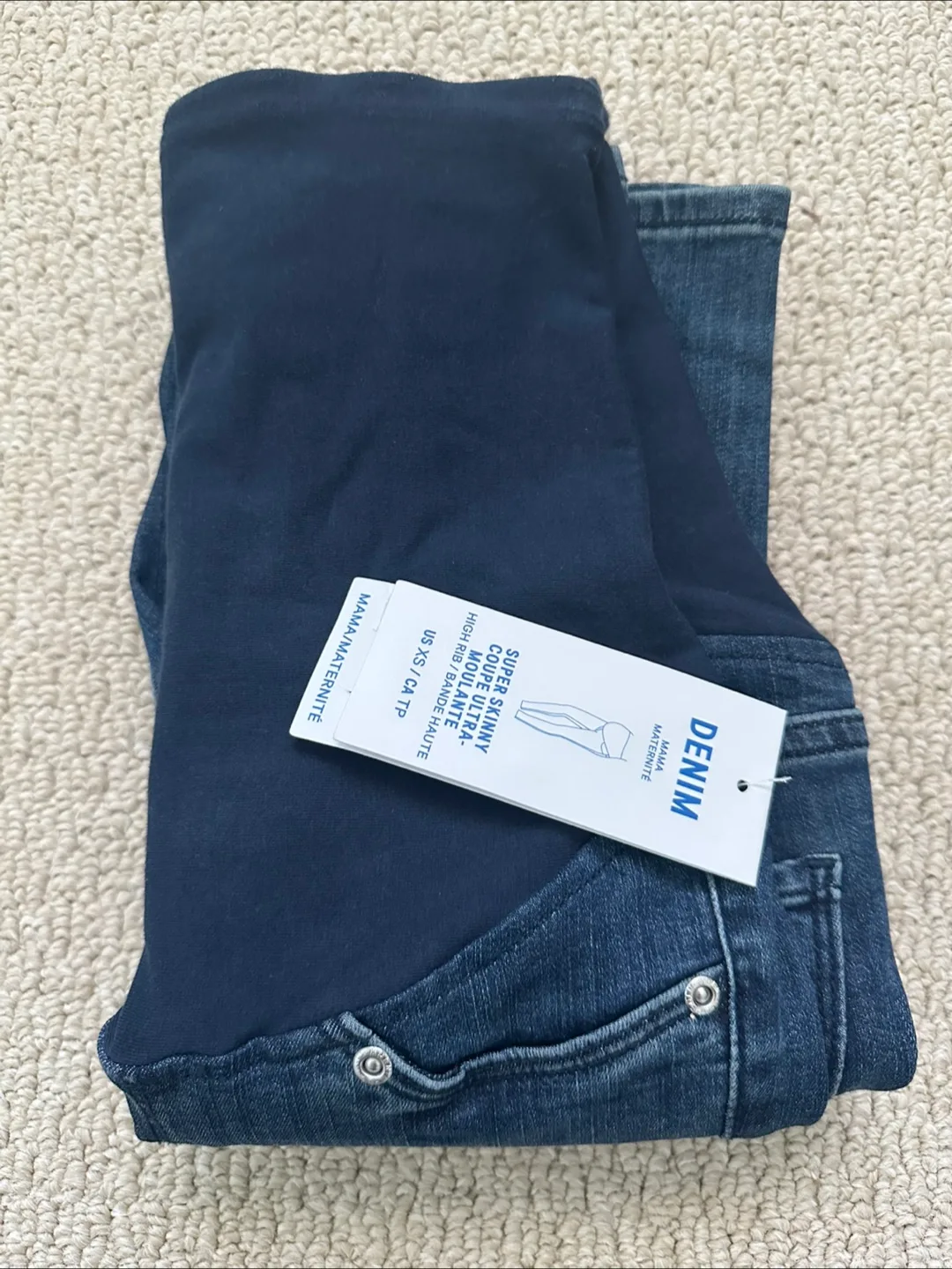 MAMA Maternity Denim Super Skinny Over Bump Jeans image indicator(2)