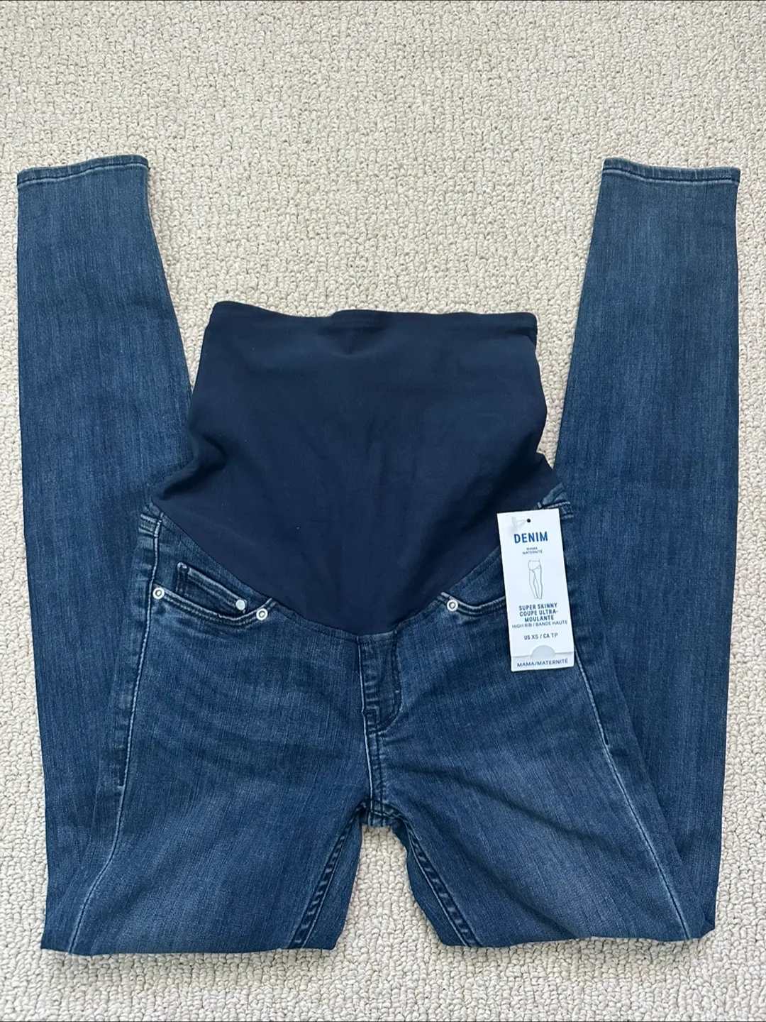 MAMA Maternity Denim Super Skinny Over Bump Jeans thumbnail