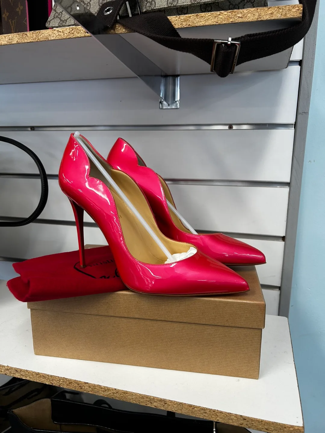 Christian Louboutin Pink Patent Leather Pumps image indicator(2)