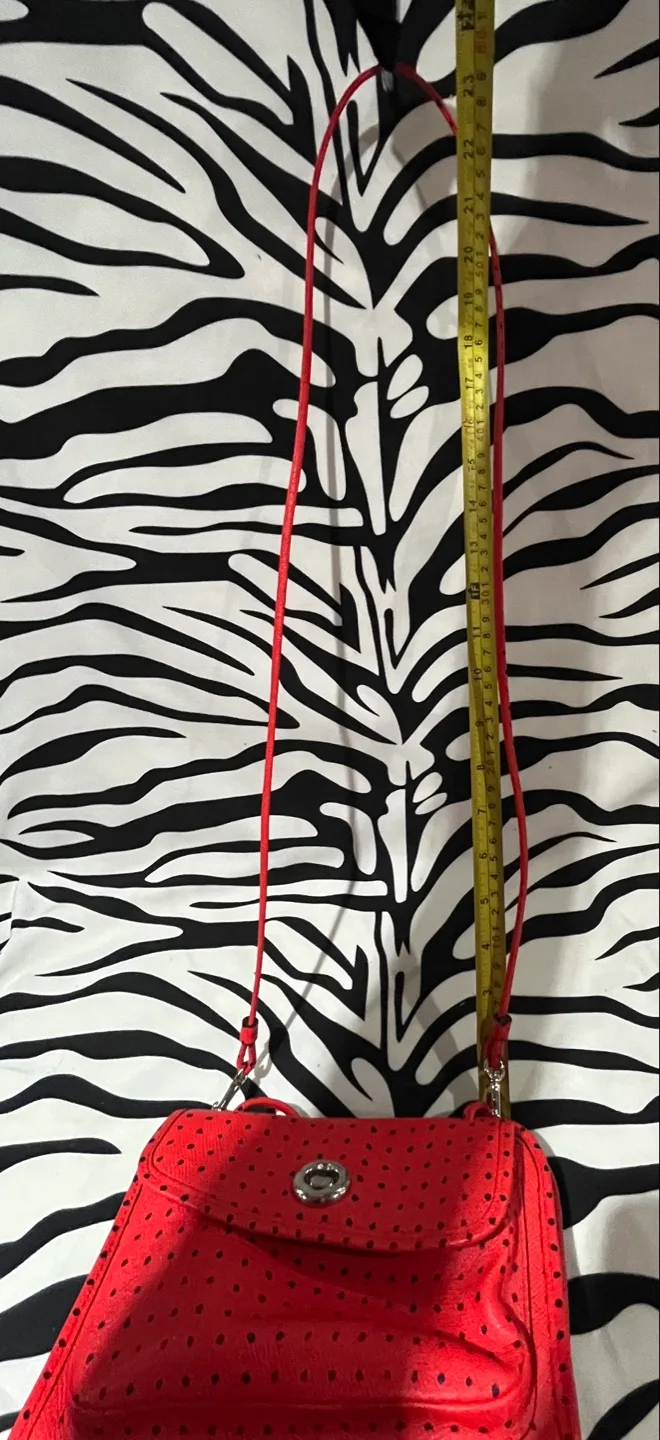 ❤️ Coach Red Polka Dot Shoulder Crossbody 2 Way Bag image indicator(9)