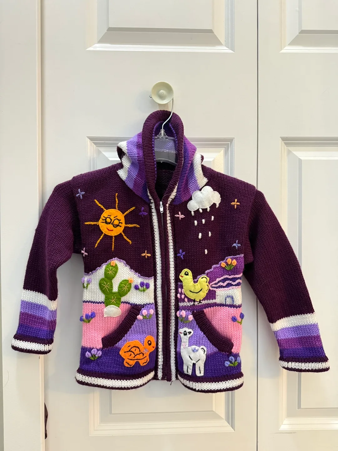 Brand New Handmade Alpaca Wool Children's Zip-Up Sweater thumbnail
