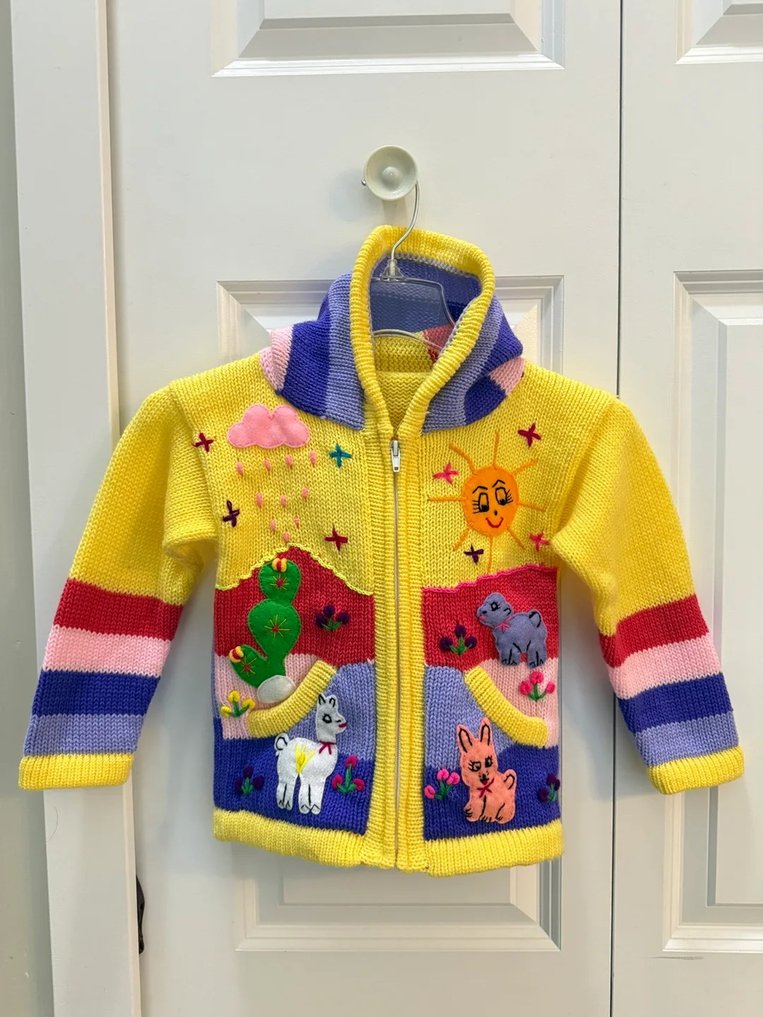 Brand New Handmade Alpaca Wool Children's Zip-Up Sweater thumbnail
