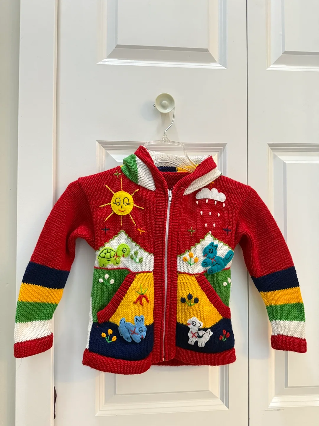 Brand New Handmade Alpaca Wool Children's Zip-Up Sweater thumbnail