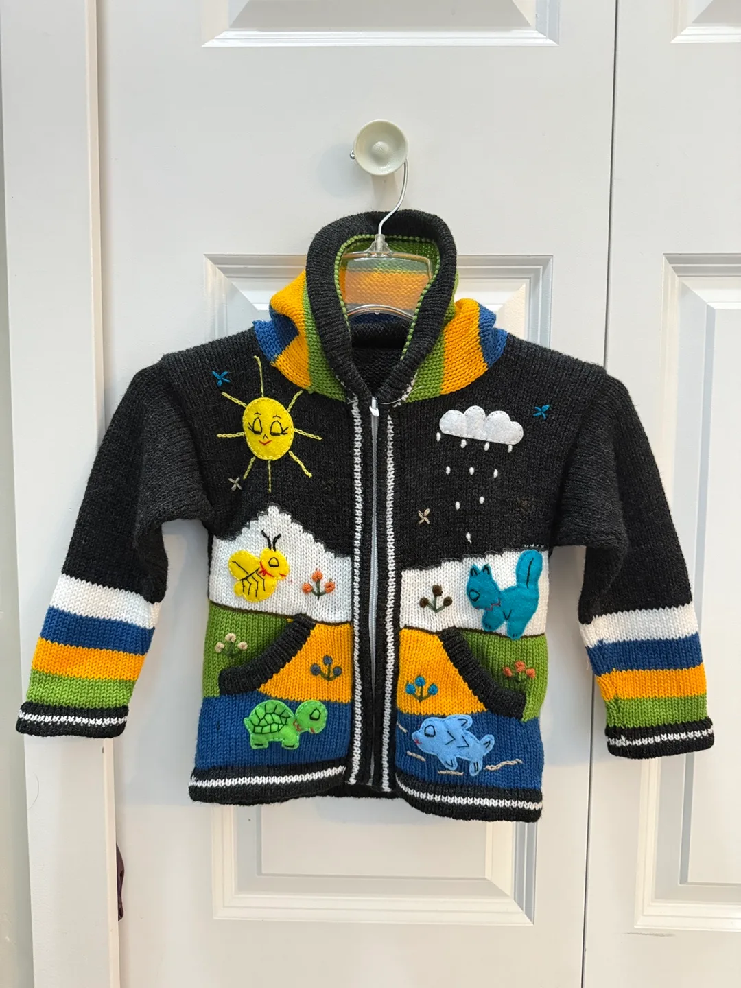 Brand New Handmade Alpaca Wool Children's Zip-Up Sweater thumbnail