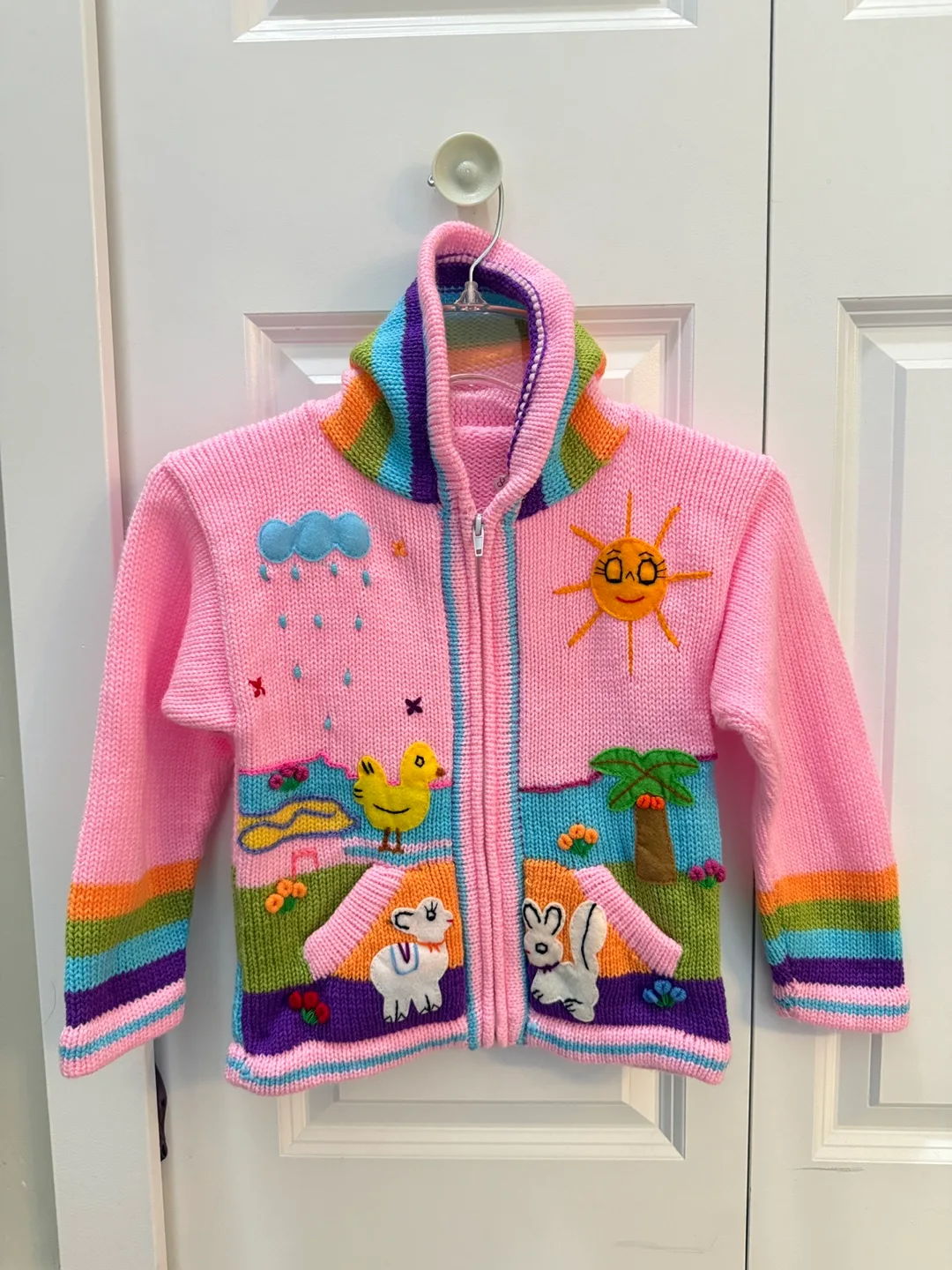 Brand New Handmade Alpaca Wool Children's Zip-Up Sweater thumbnail