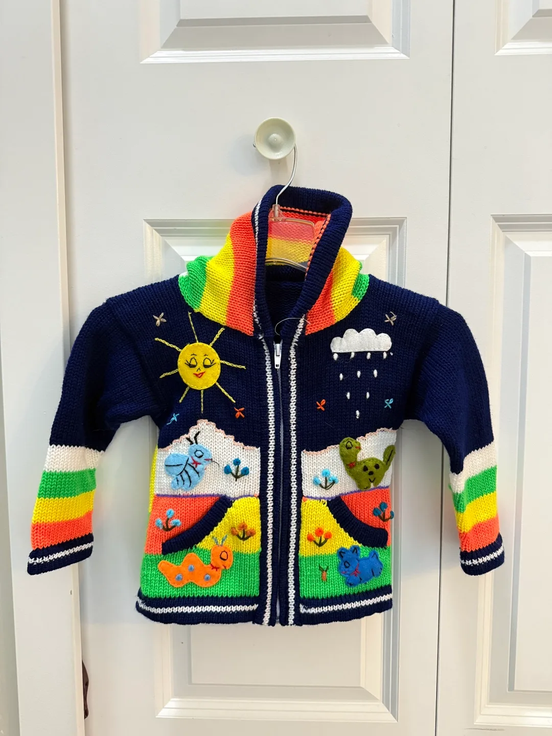Brand New Handmade Alpaca Wool Children's Zip-Up Sweater thumbnail