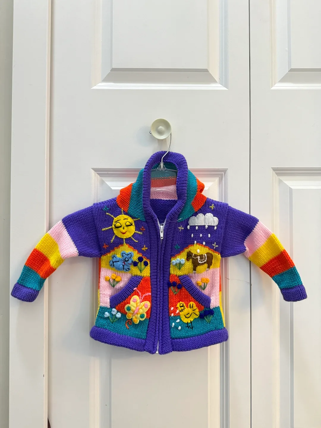 Brand New Handmade Alpaca Wool Children's Zip-Up Sweater thumbnail