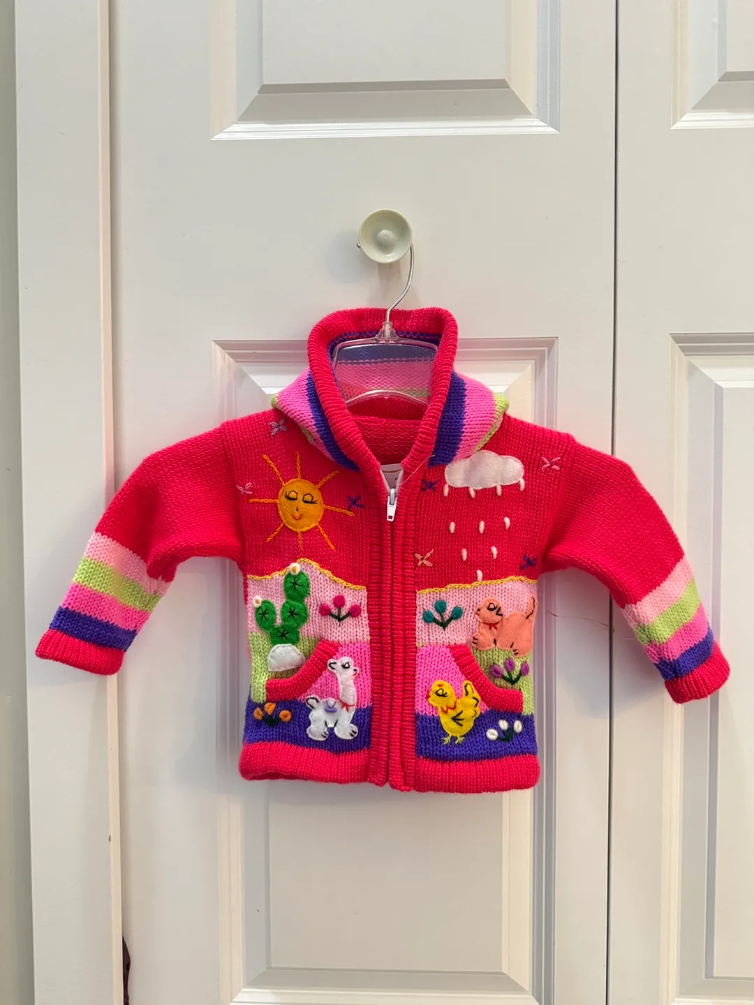 Brand New Handmade Alpaca Wool Children's Zip-Up Sweater thumbnail