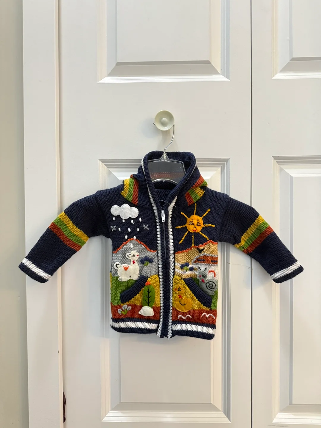 Brand New Handmade Alpaca Wool Children's Zip-Up Sweater thumbnail