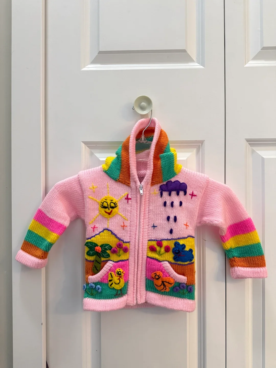 Brand New Handmade Alpaca Wool Children's Zip-Up Sweater thumbnail