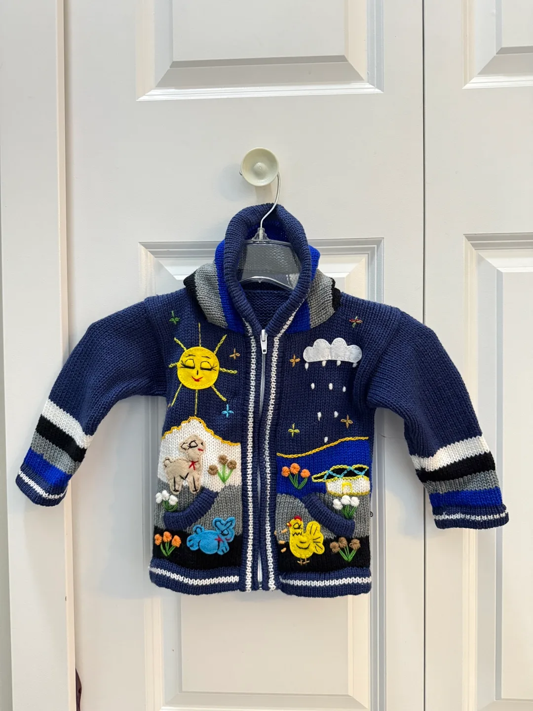 Brand New Handmade Alpaca Wool Children's Zip-Up Sweater thumbnail