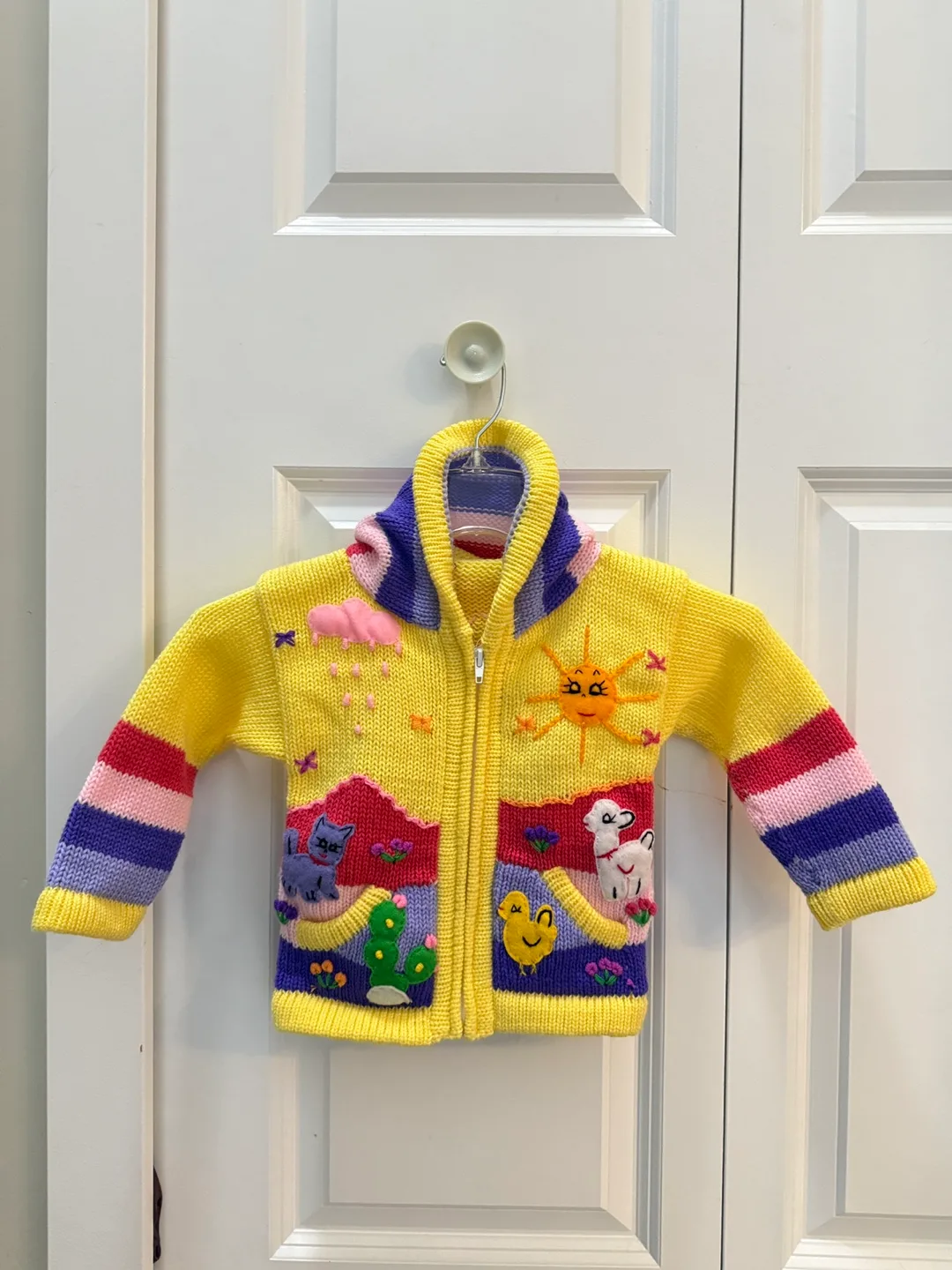Brand New Handmade Alpaca Wool Children's Zip-Up Sweater thumbnail