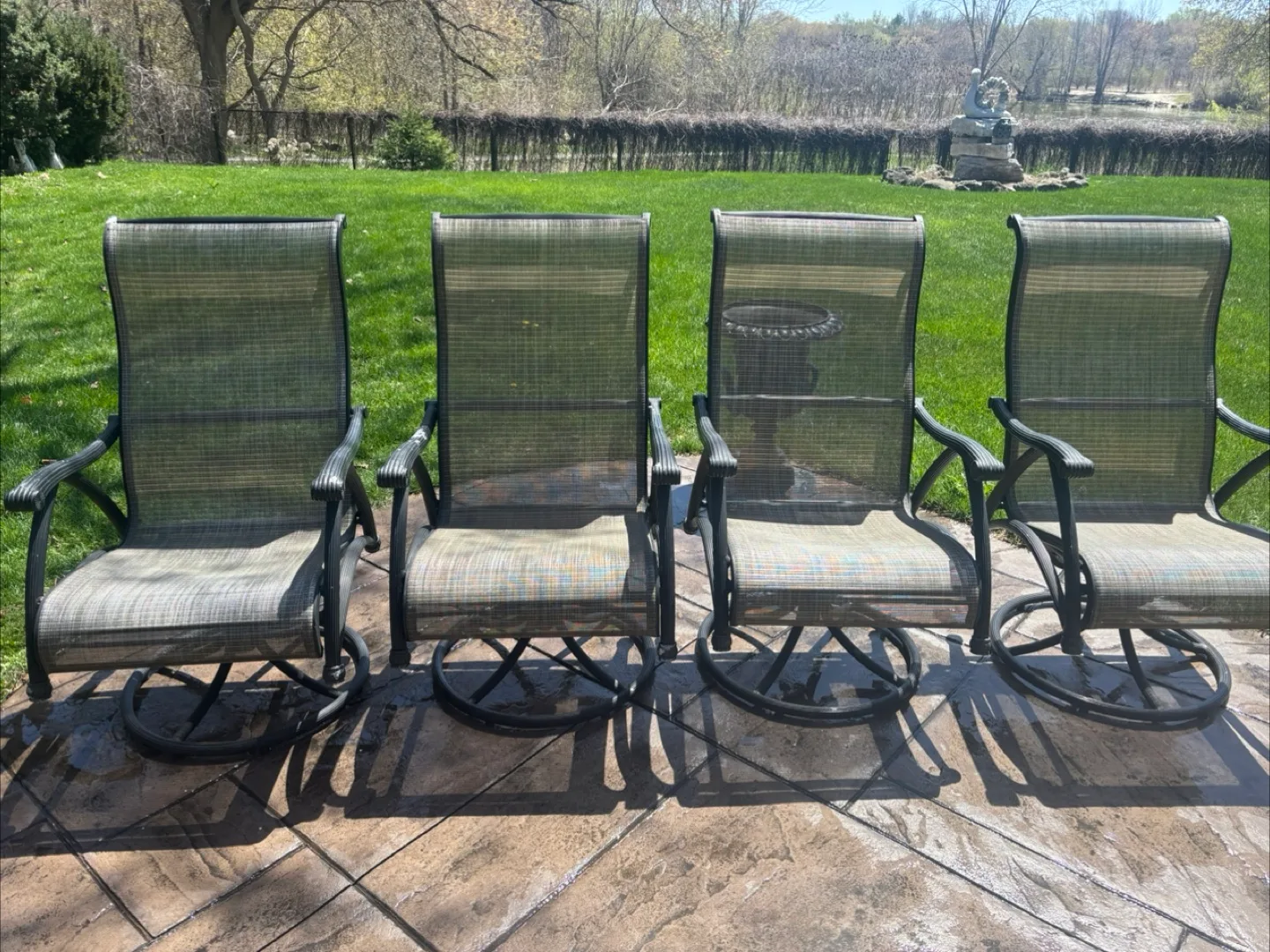 4 Rocker, 360° Swivel Outdoor Sling Chair thumbnail
