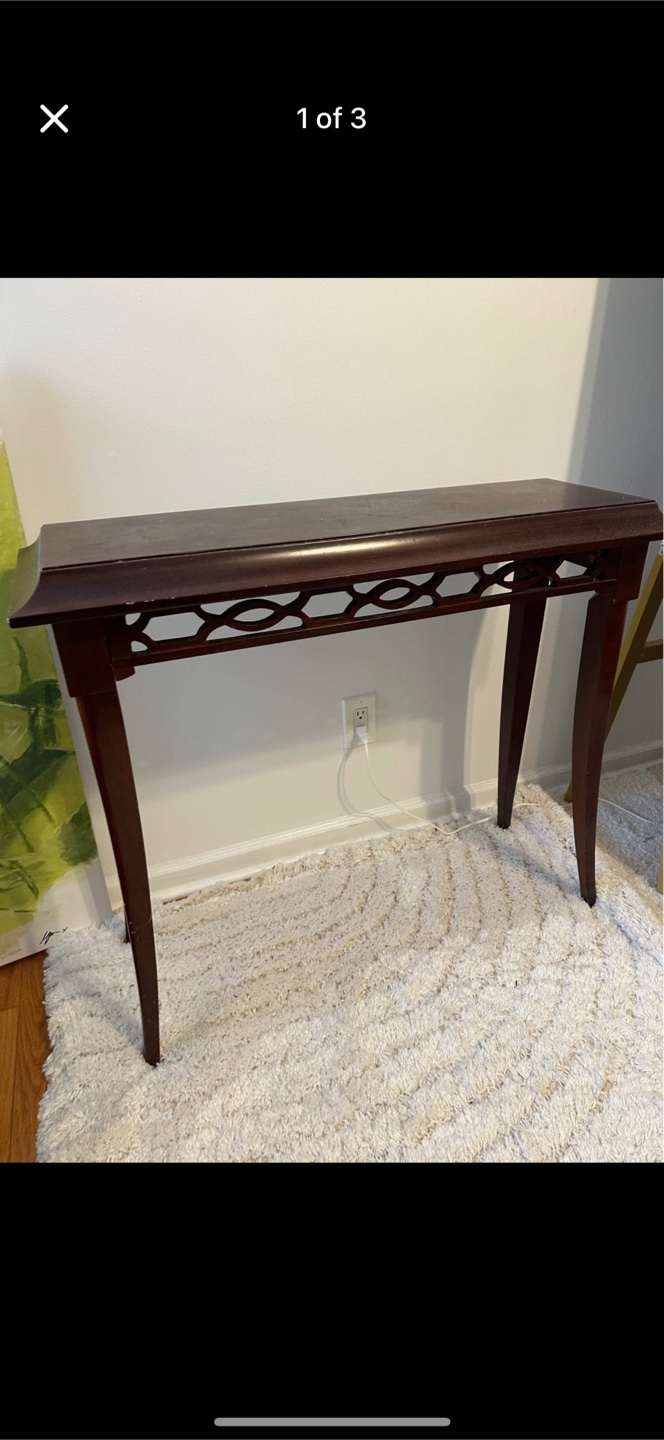 Red cypress wood table