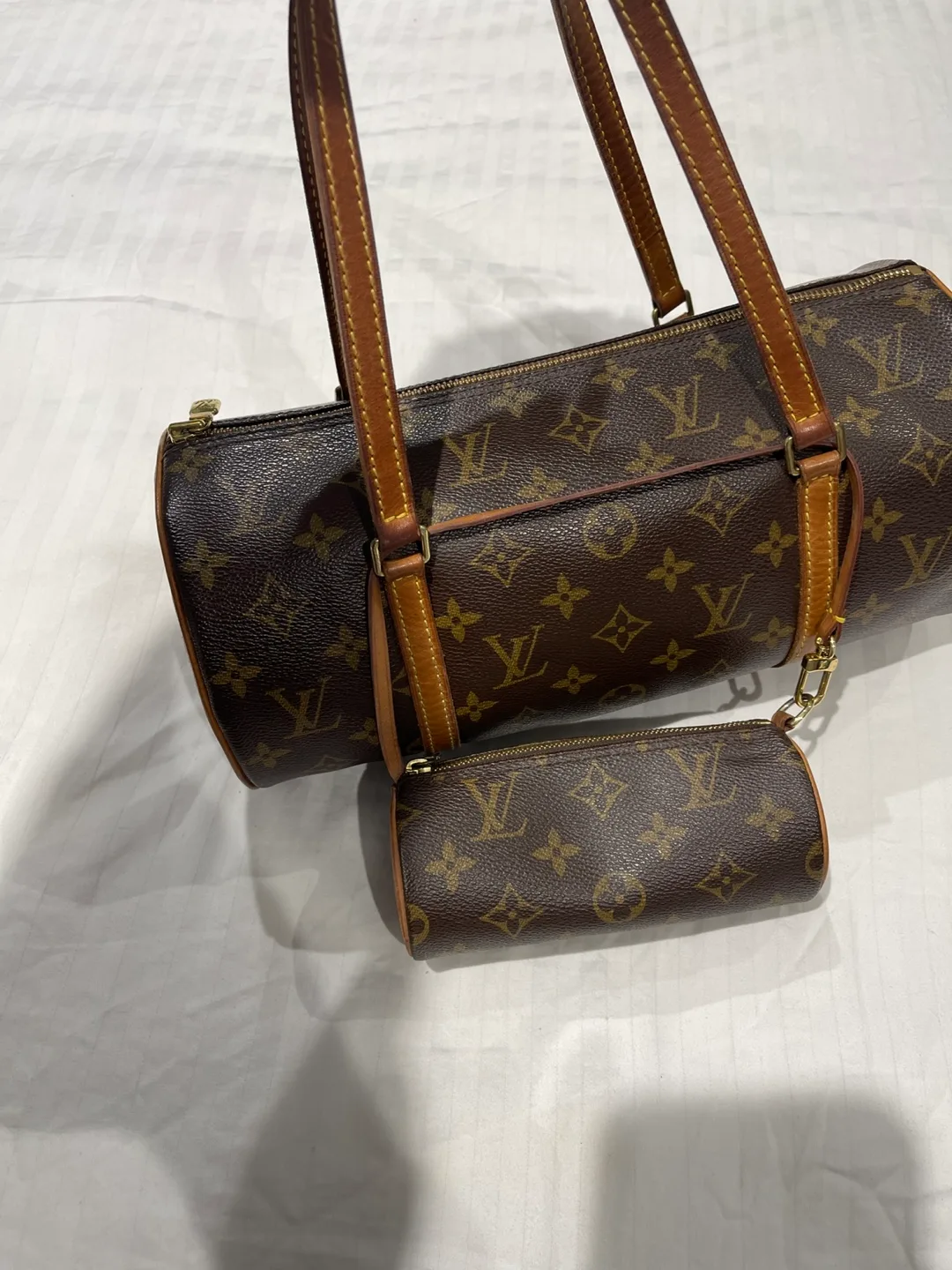 Authentic Louis Vuitton Monogram Barrel Bag with Pouch image indicator(4)