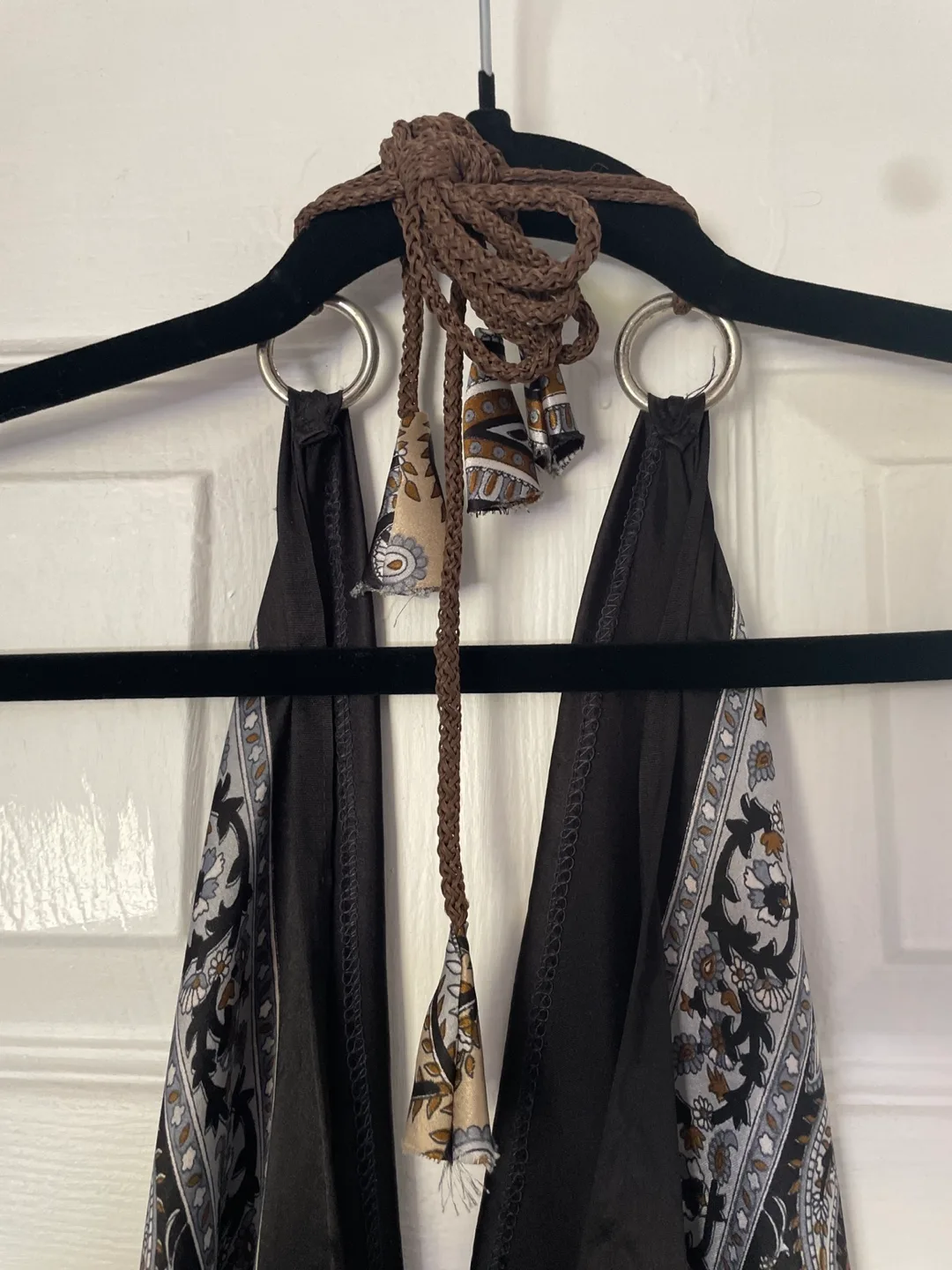 Unique Halter Neck Paisley Maxi Dress image indicator(4)