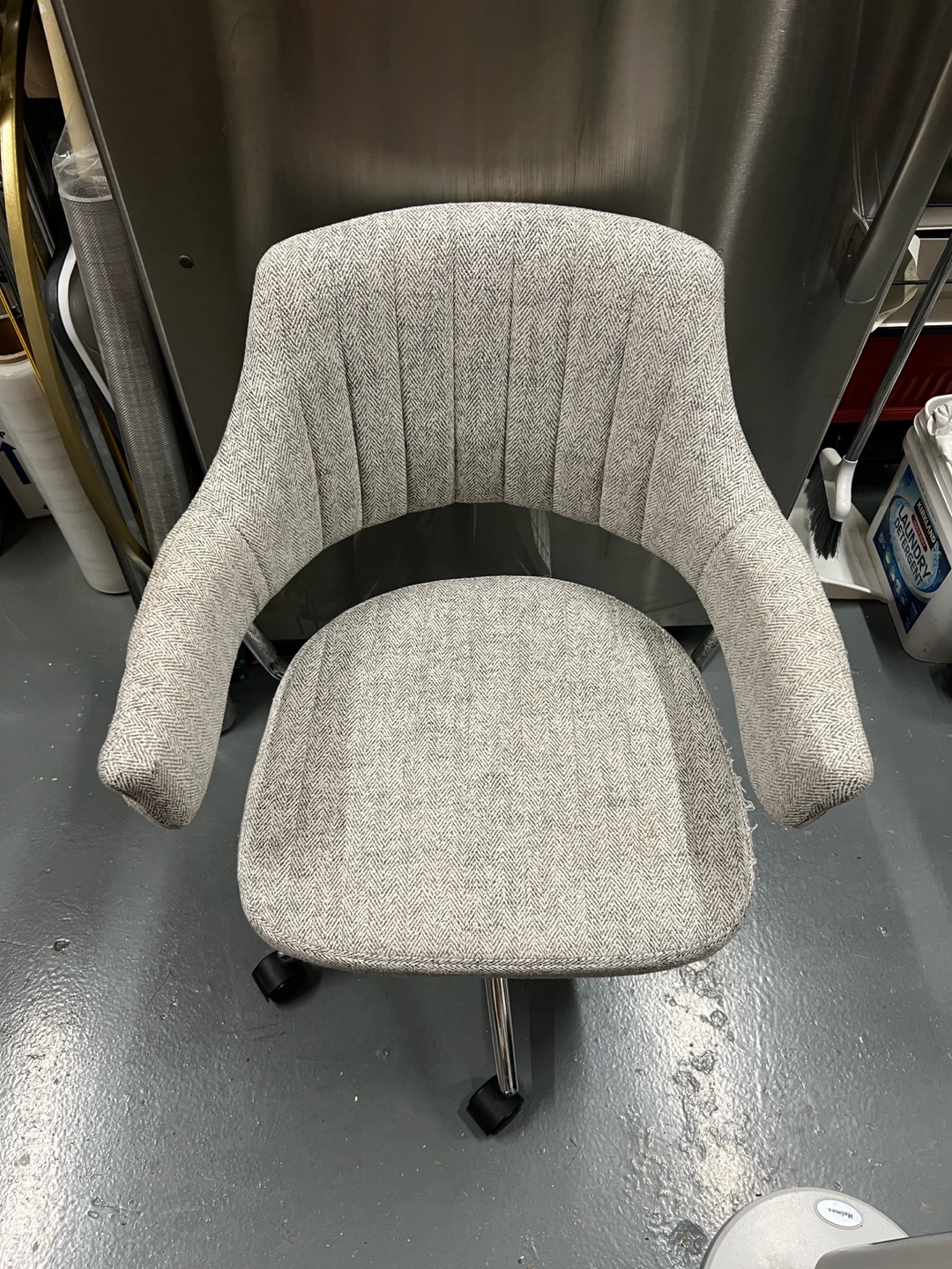 Gray Swivel Office Chair with Armrests - photo 4