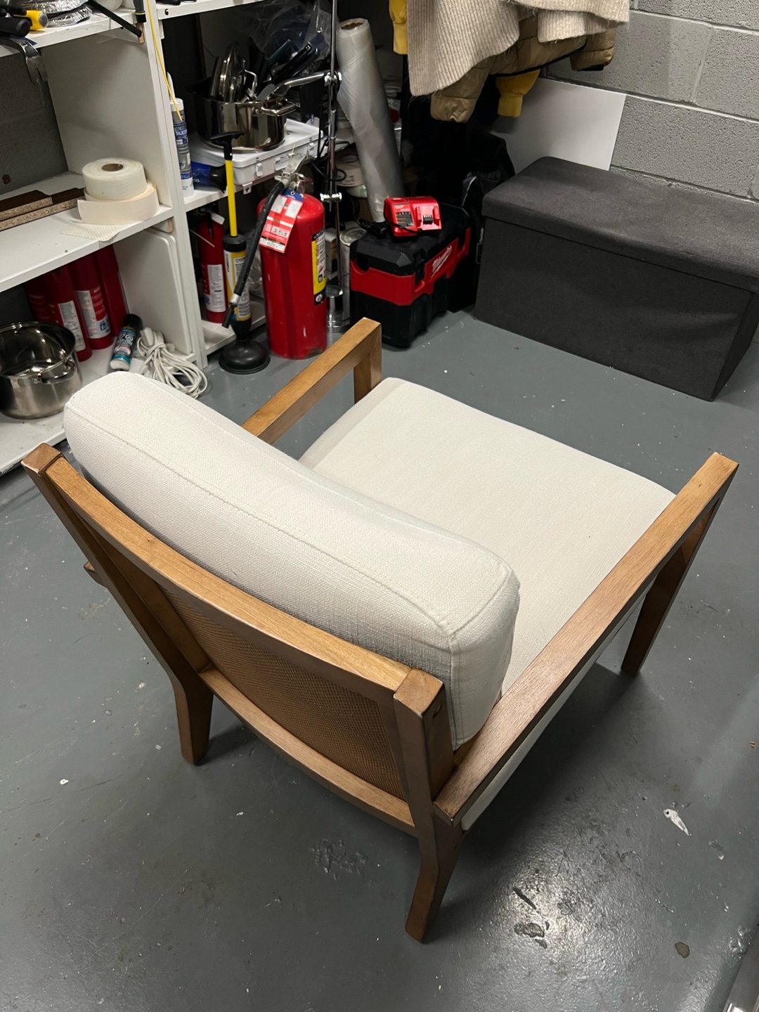 Mid-Century Modern Accent Chair with Cane Back