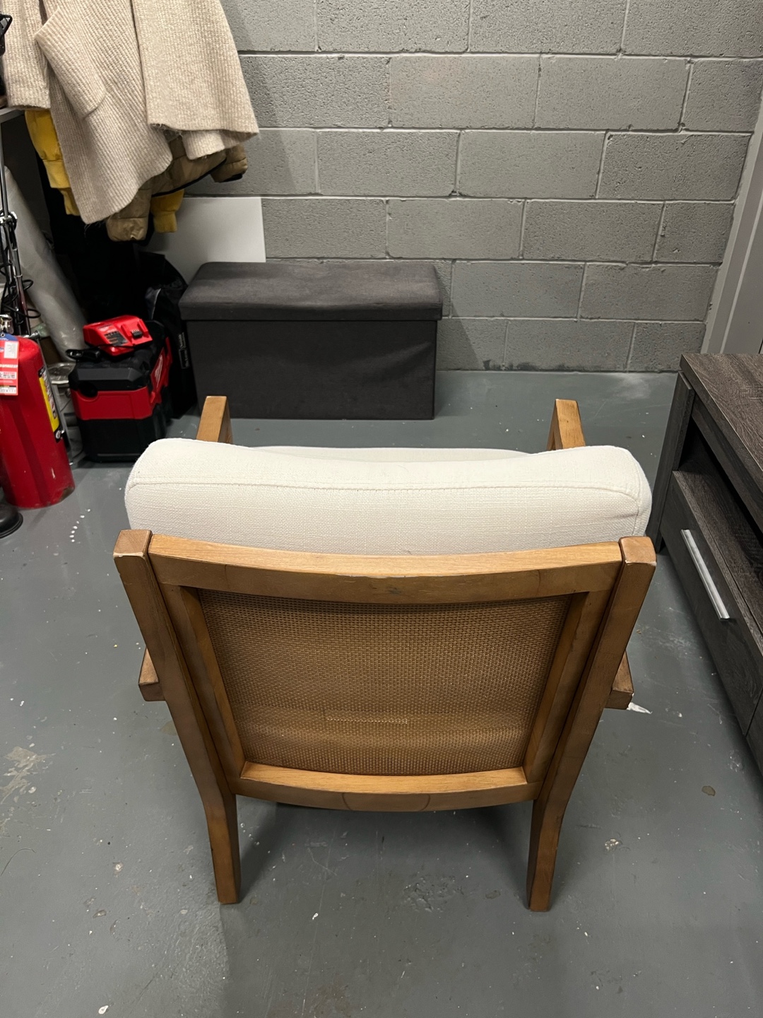 Mid-Century Modern Accent Chair with Cane Back - photo 3