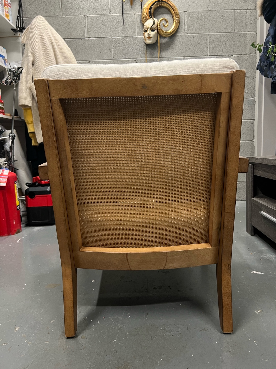Mid-Century Modern Accent Chair with Cane Back - photo 2