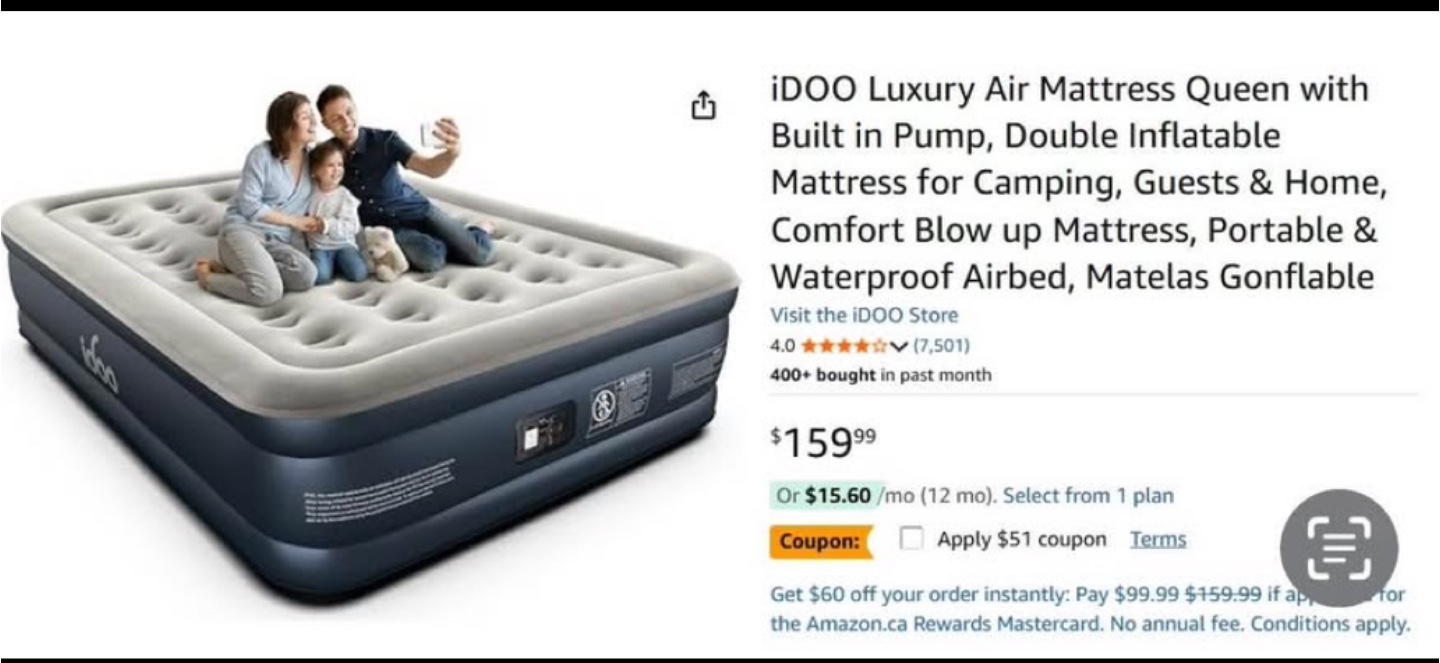 iDOO Queen Air Mattress with Built-in Pump - photo 3