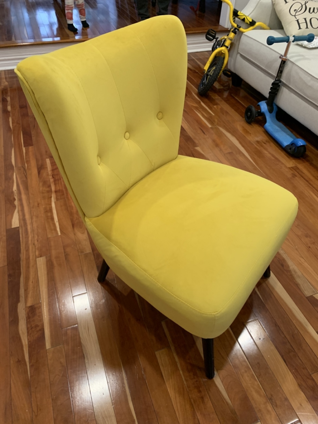 Yellow Velvet Accent Chair - photo 2