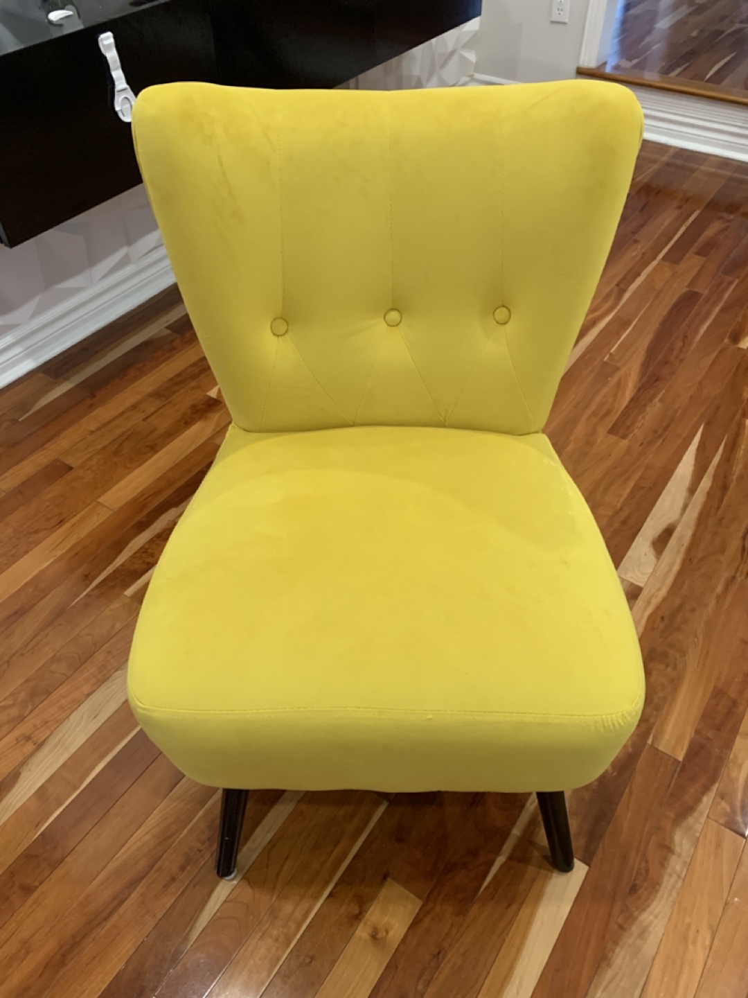 Yellow Velvet Accent Chair