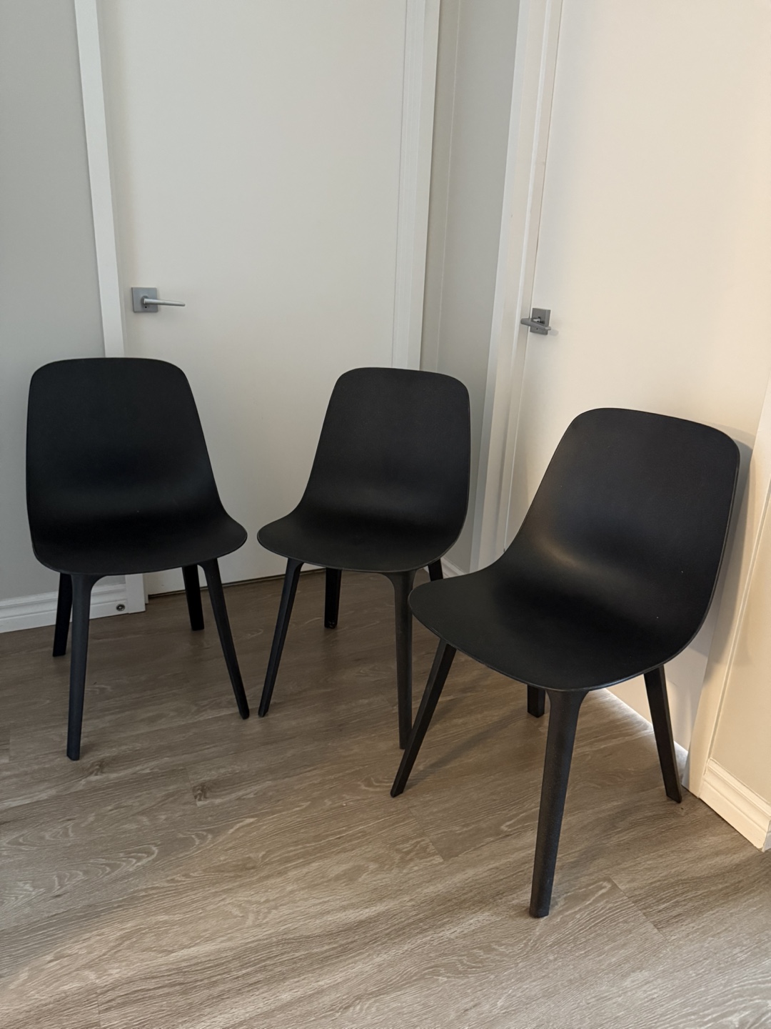 Three ODGER Chairs - Black - IKEA