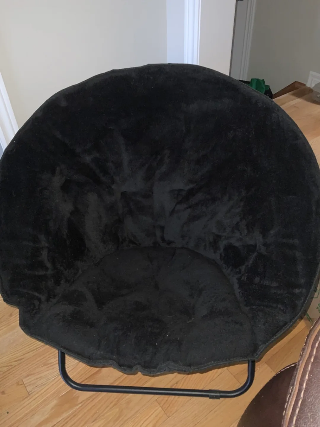 Pair of Black Round Folding Chairs thumbnail