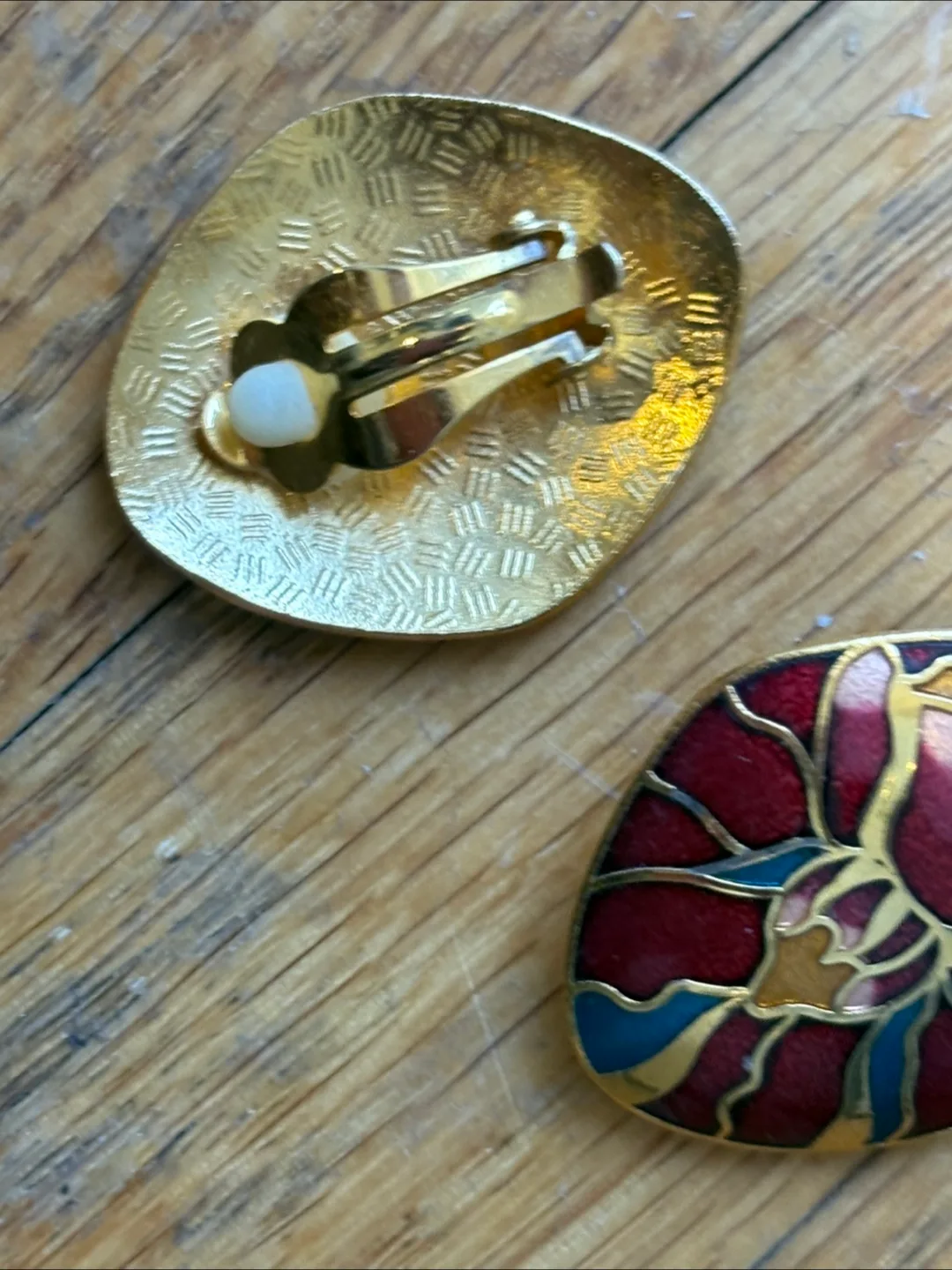 Vintage Enamel Flower Earrings image indicator(2)