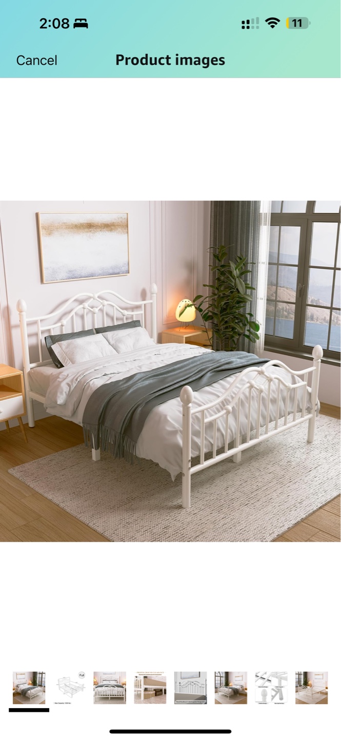 Metal Full/Bed Frame and mattress - photo 3