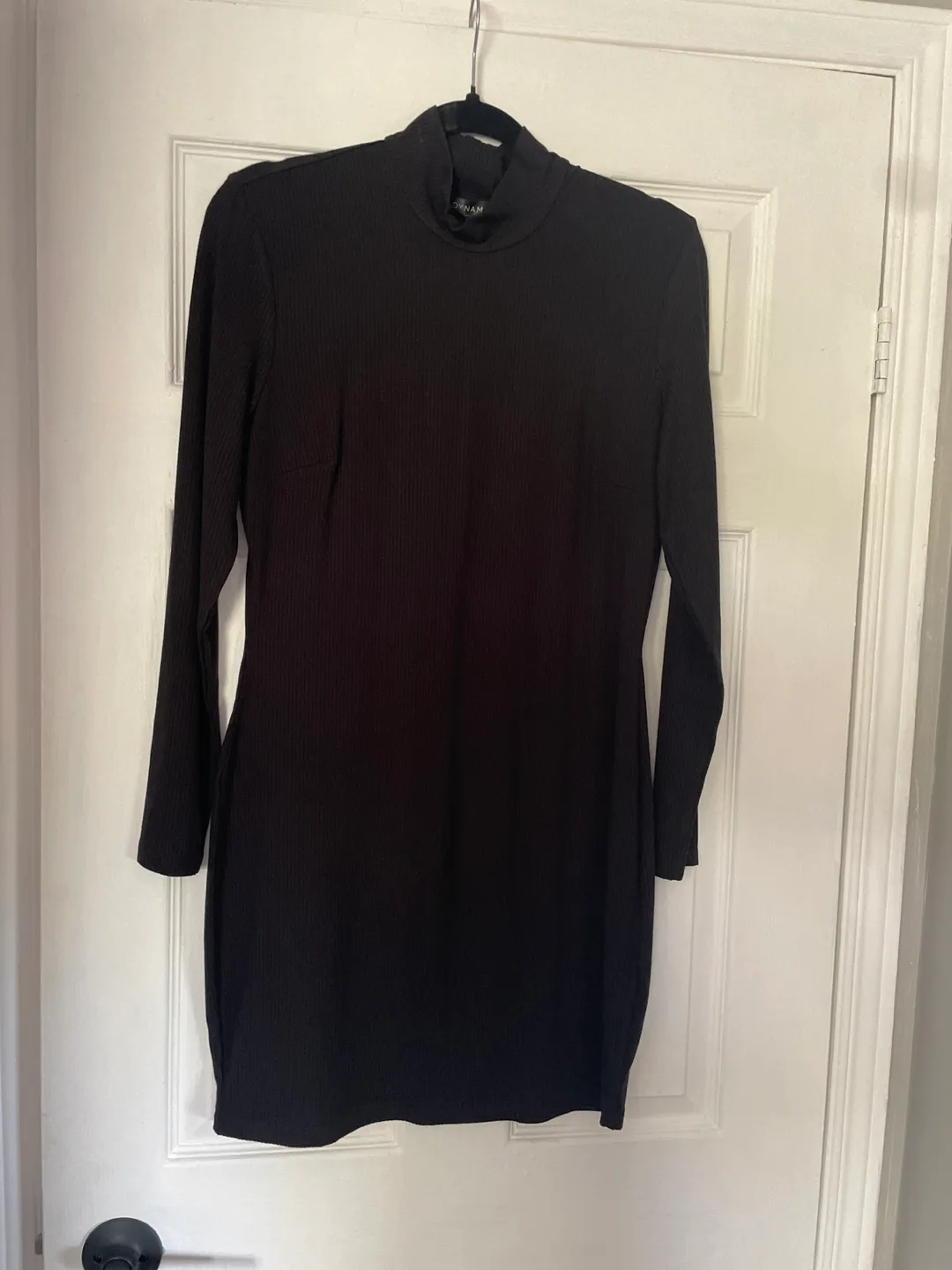 Dynamite Black and Emerald Ribbed Mini Dress-Size G/L thumbnail