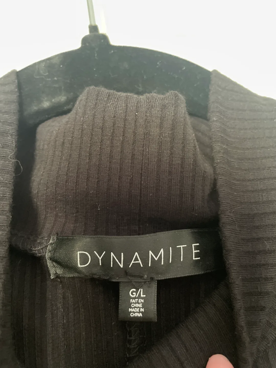 Dynamite Black and Emerald Ribbed Mini Dress-Size G/L image indicator(3)