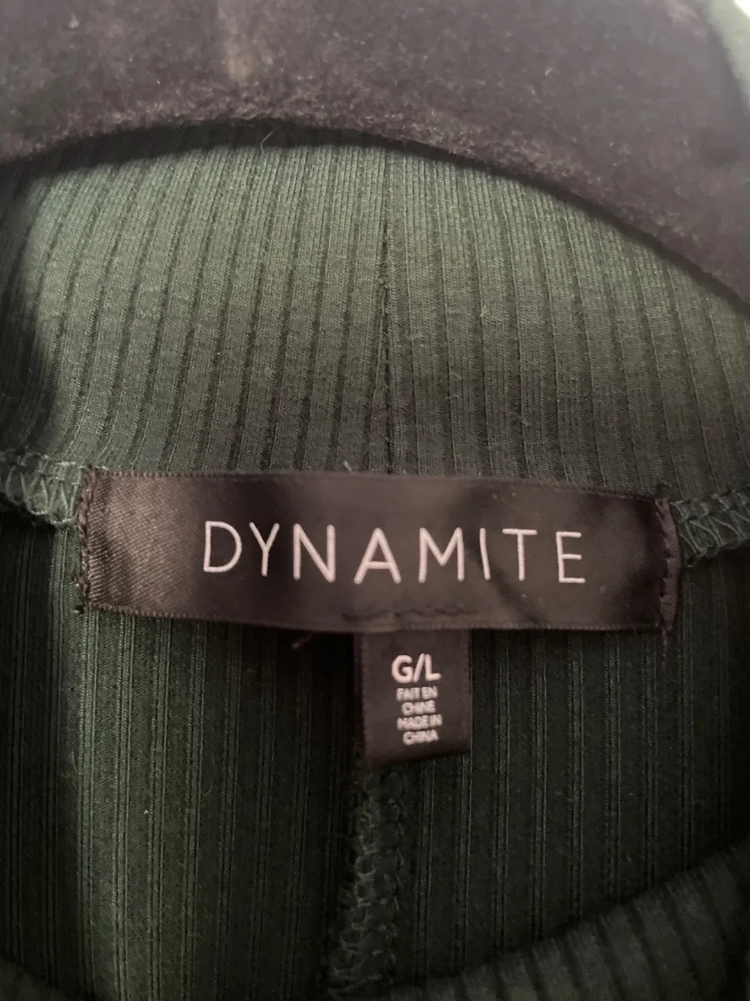 Dynamite Black and Emerald Ribbed Mini Dress-Size G/L image indicator(6)