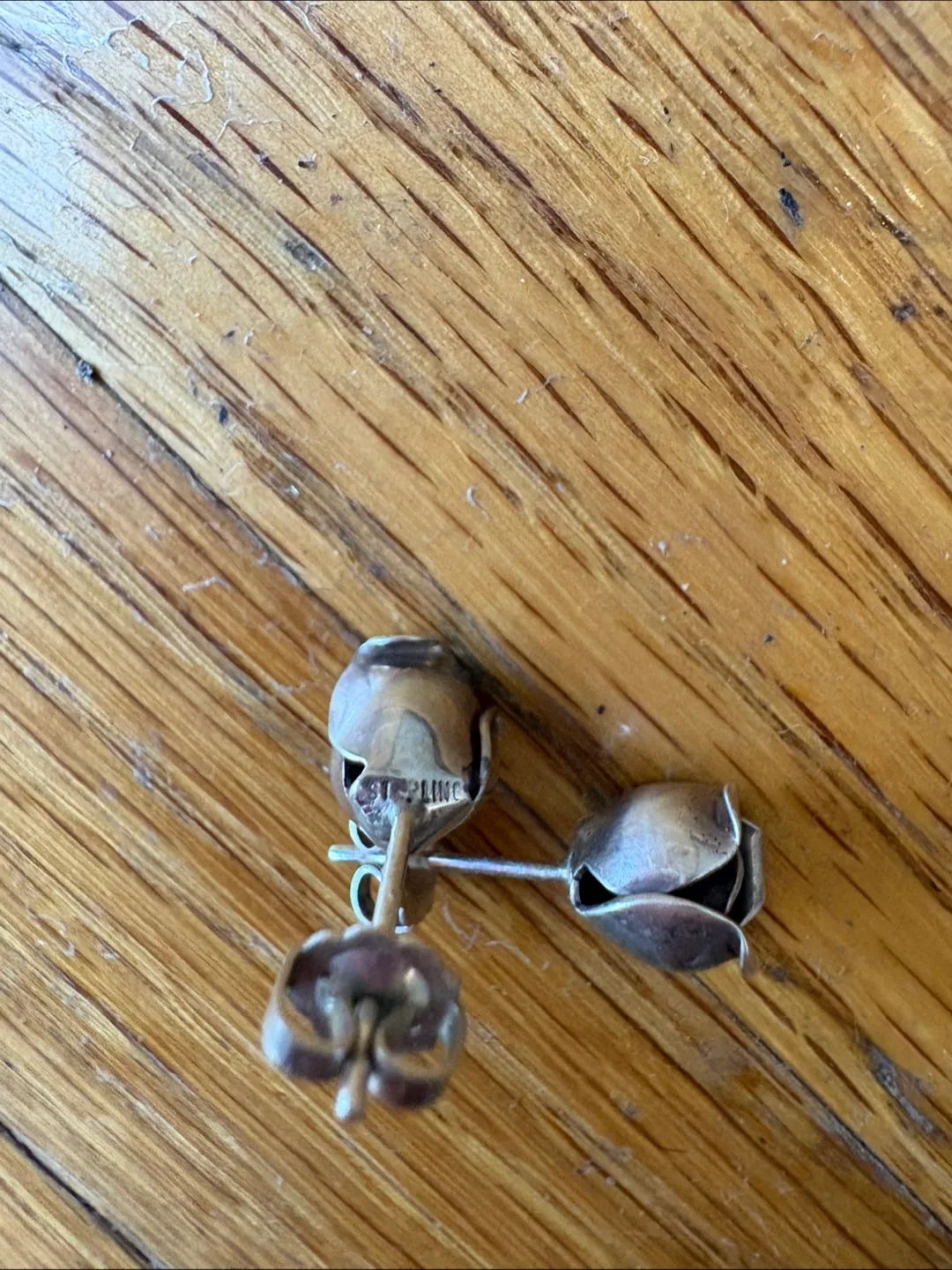 Vintage Sterling Silver Tulip Earrings image indicator(2)
