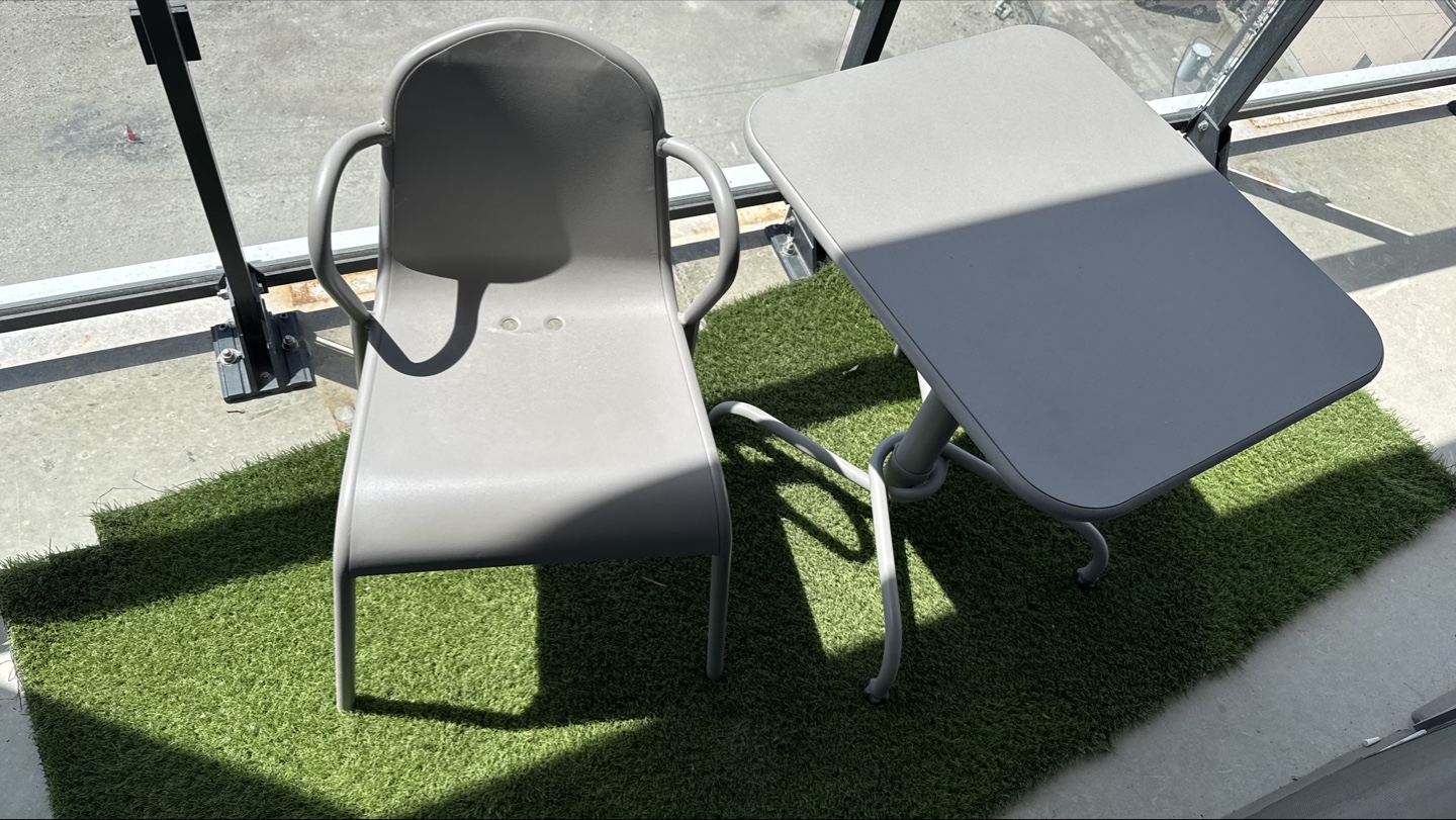 Grey Metal Balcony Table and Chair Set