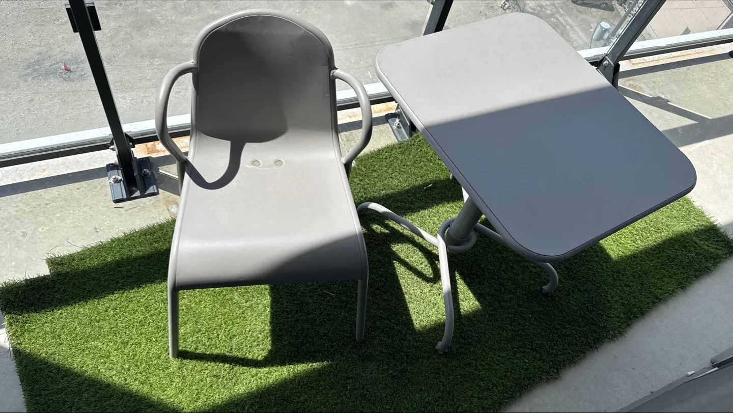 Grey Metal Balcony Table and Chair Set thumbnail