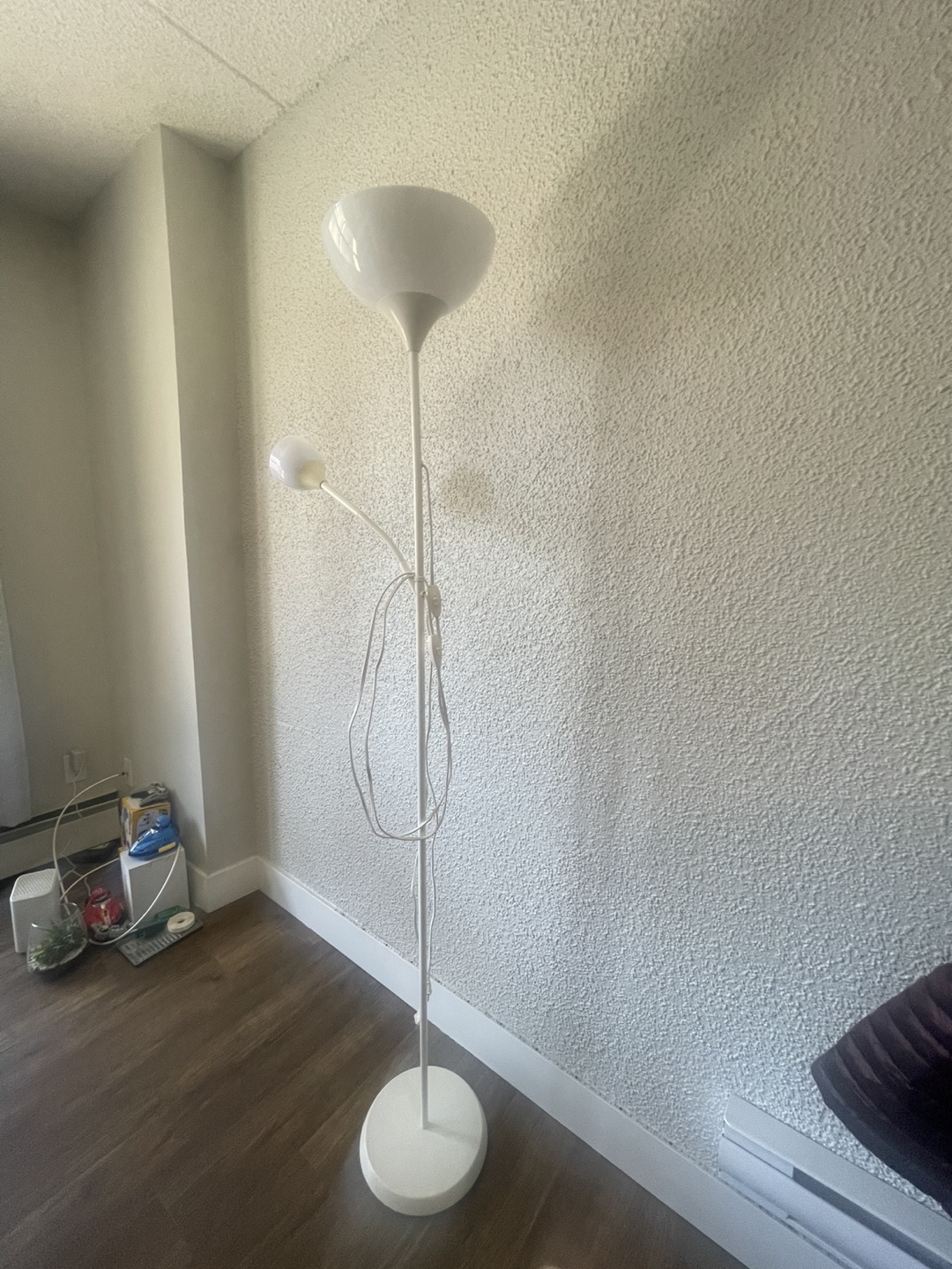 Ikea White Two-Light Floor Lamp