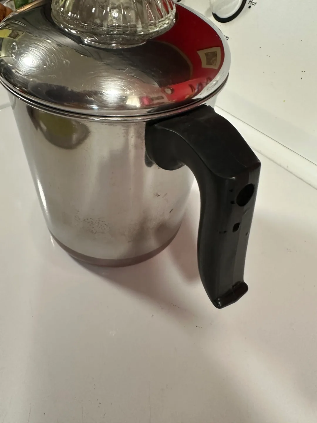 Vintage Stainless Steel Percolator copper bottom Coffee Pot image indicator(7)