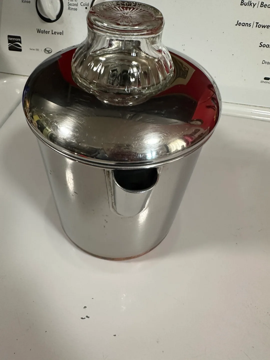 Vintage Stainless Steel Percolator copper bottom Coffee Pot image indicator(8)