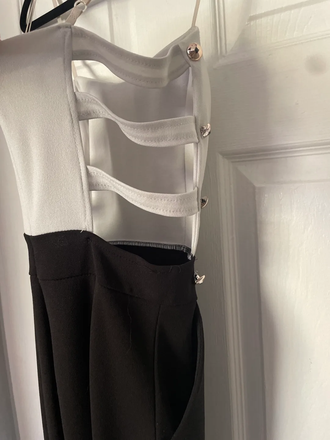 Black and White Cut-Out Jumpsuit- Small image indicator(4)