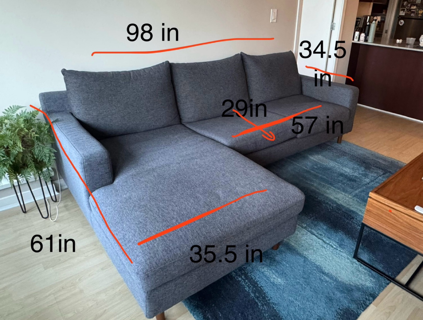 Grey Sectional Sofa - photo 2