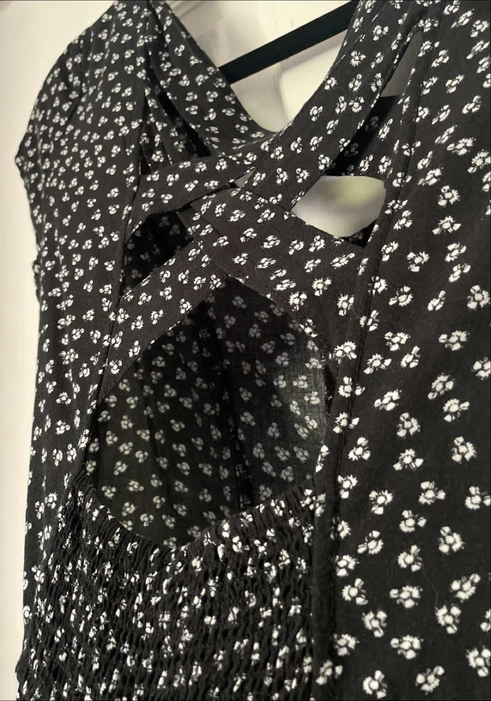 Black and White Floral Button Down Summer Dress image indicator(3)