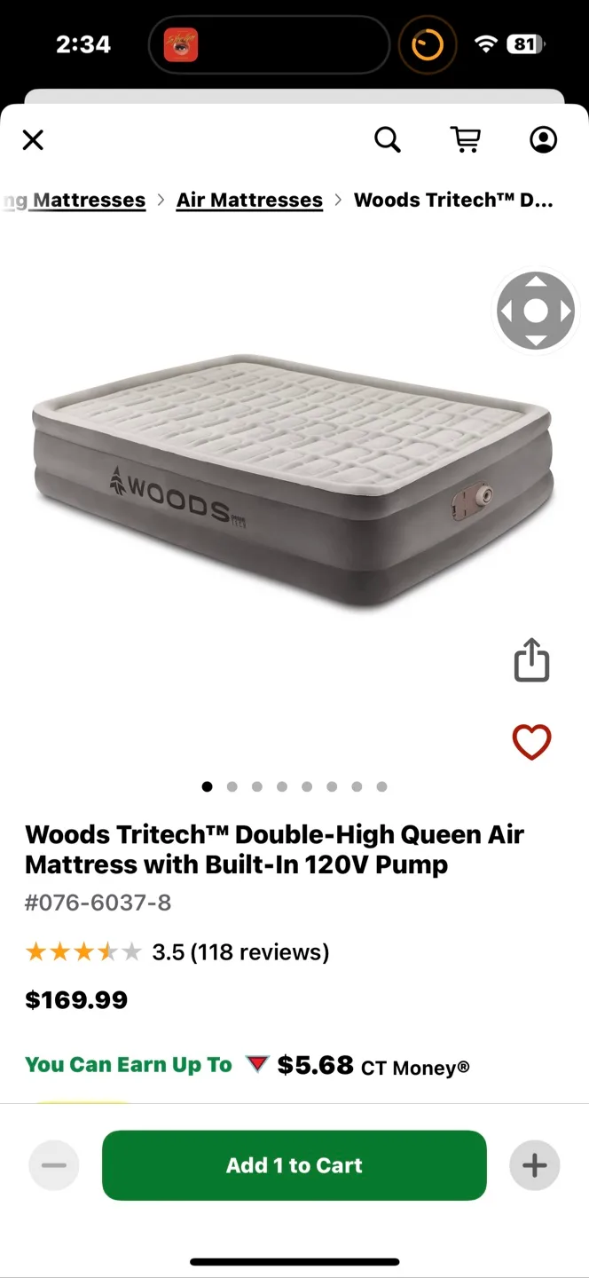 Woods Tritech™ Double-High Queen Air Mattress thumbnail