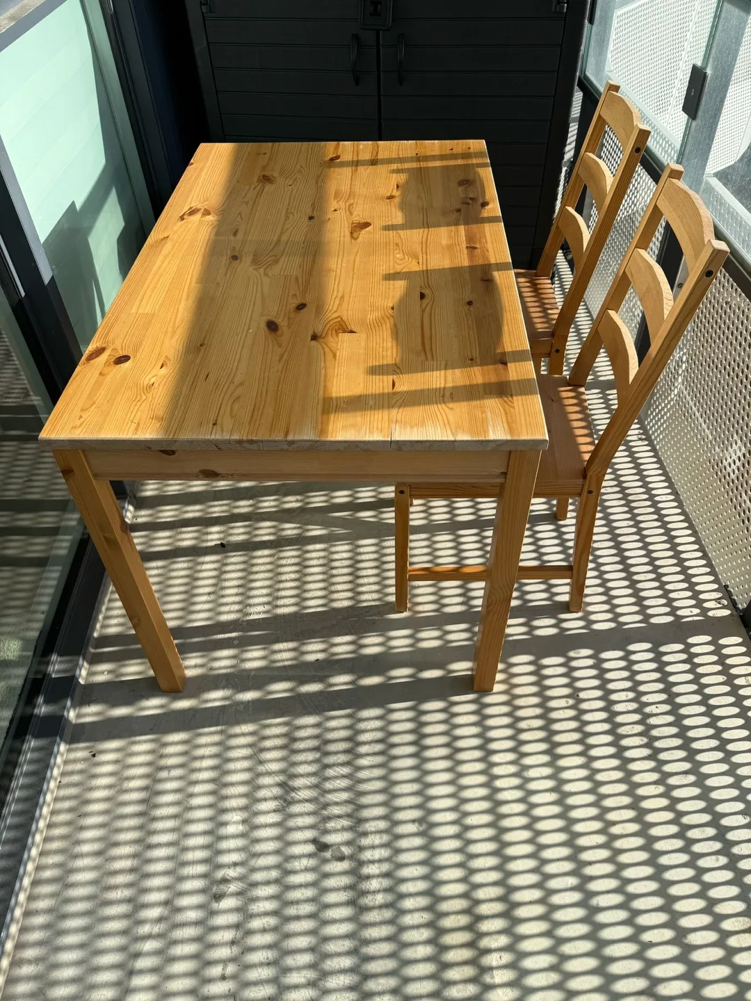 Wooden dining Table and Two Chairs Set image indicator(2)