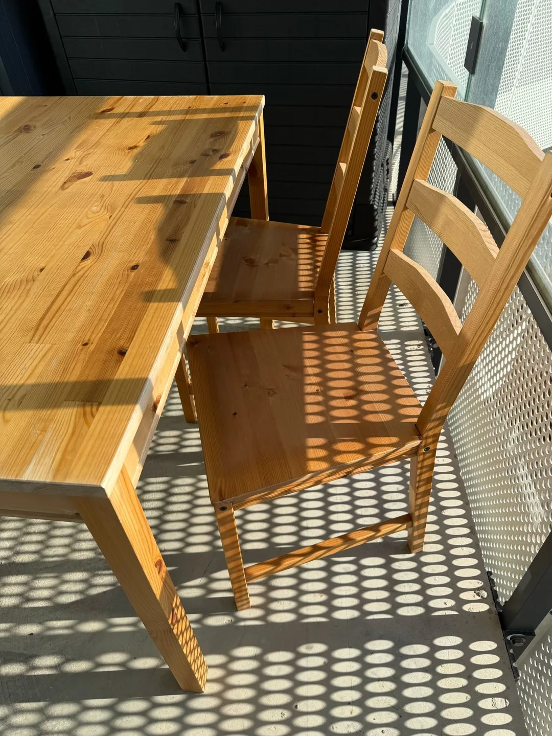 Wooden dining Table and Two Chairs Set image indicator(4)