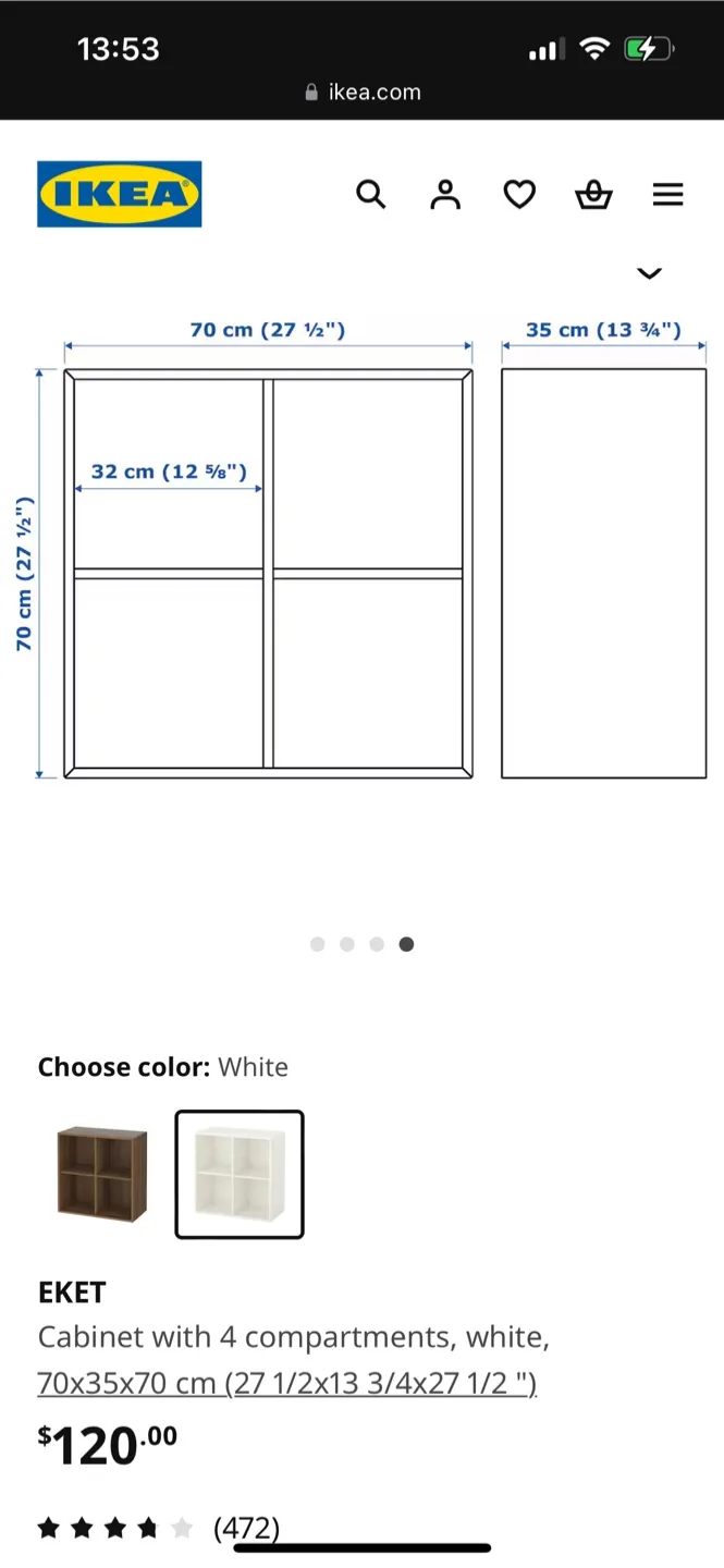90% new🌈✨IKEA EKET White Cabinet image indicator(2)