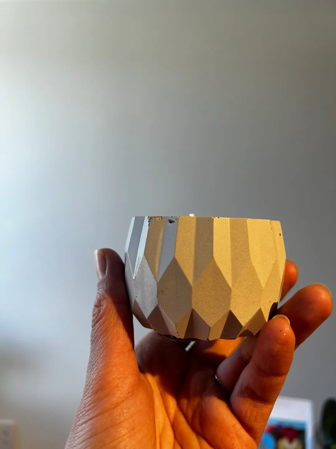 Geometric Concrete Beeswax Candle image indicator(3)